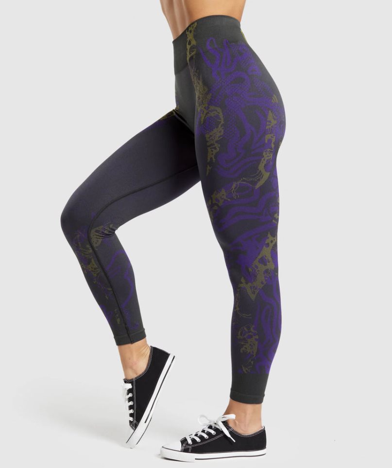 Women's Gymshark Wtflex Seamless Leggings Purple | NZ 5HVOLN